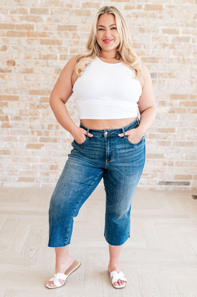 Hayes High Rise Wide Leg Crop Jeans-Denim-Timber Brooke Boutique, Online Women's Fashion Boutique in Amarillo, Texas