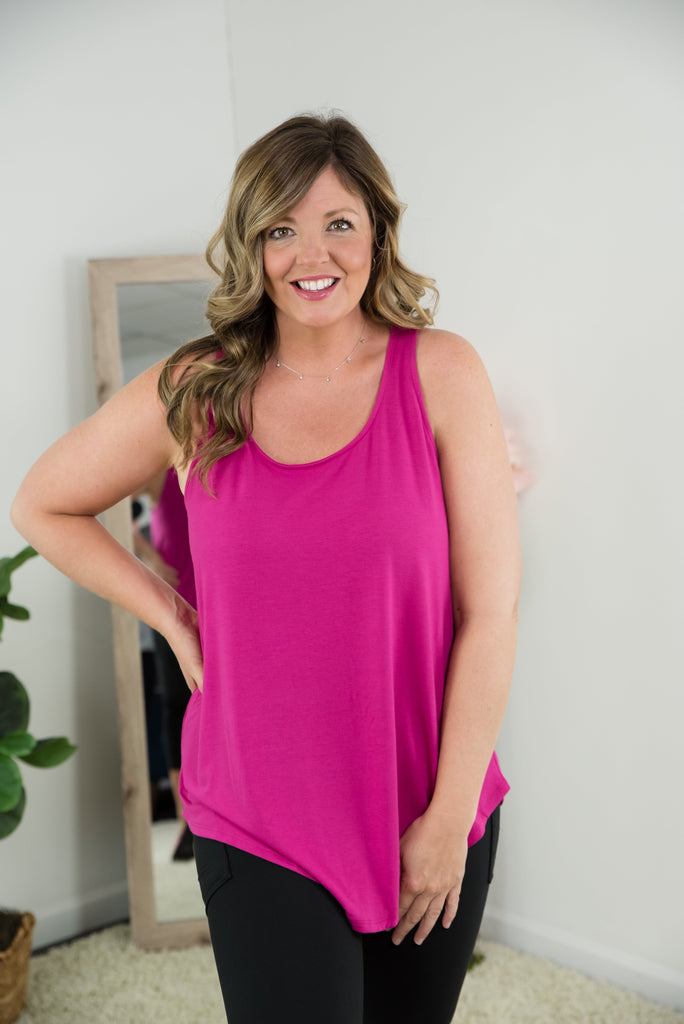 Loving It All Tank in Magenta-Zenana-Timber Brooke Boutique, Online Women's Fashion Boutique in Amarillo, Texas