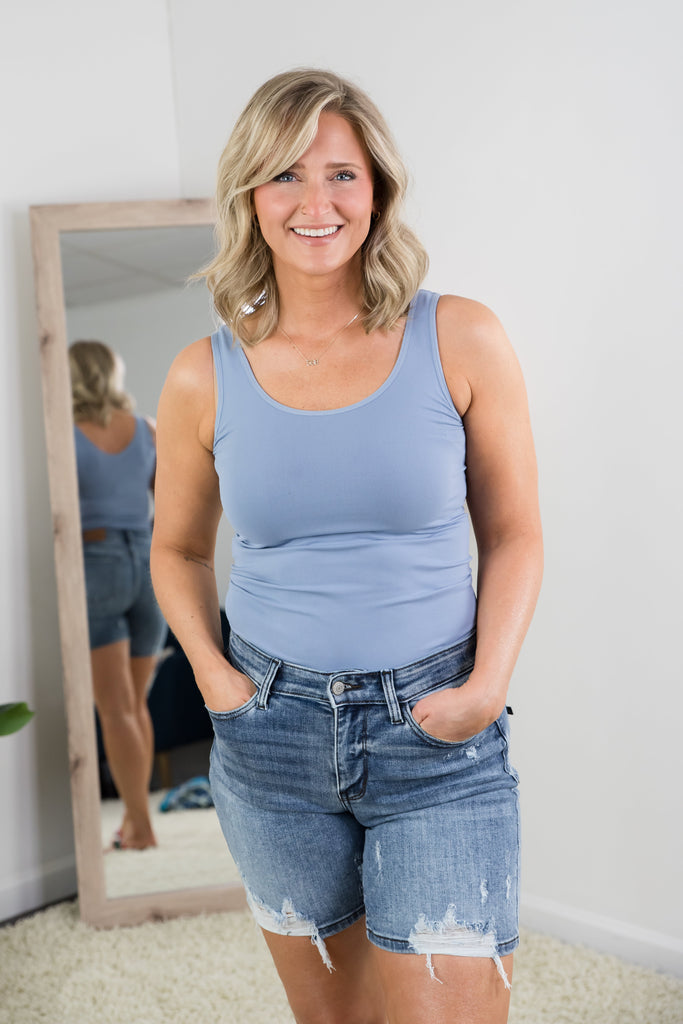 There for You Tank in Light Denim-Yelete-Timber Brooke Boutique, Online Women's Fashion Boutique in Amarillo, Texas