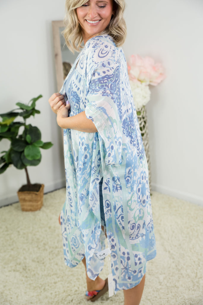 Forever Blue Kimono-Urbanista-Timber Brooke Boutique, Online Women's Fashion Boutique in Amarillo, Texas