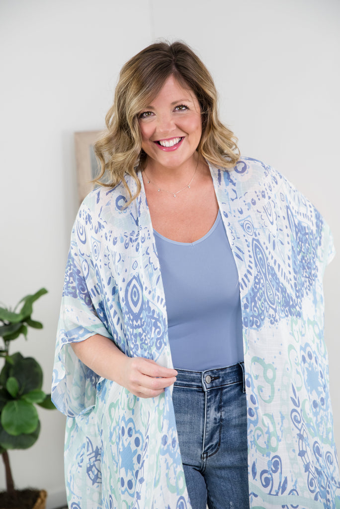 Forever Blue Kimono-Urbanista-Timber Brooke Boutique, Online Women's Fashion Boutique in Amarillo, Texas