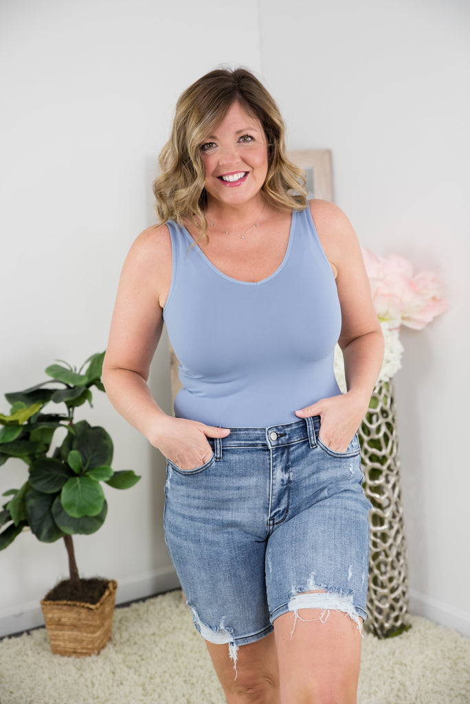 There for You Tank in Light Denim-Yelete-Timber Brooke Boutique, Online Women's Fashion Boutique in Amarillo, Texas