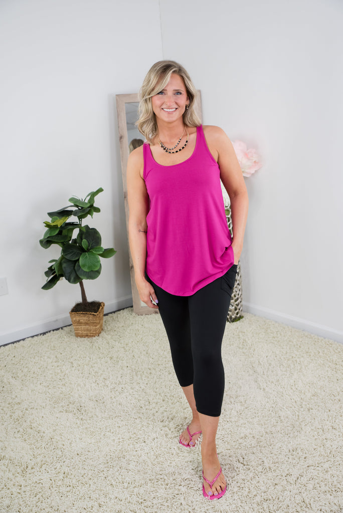 Loving It All Tank in Magenta-Zenana-Timber Brooke Boutique, Online Women's Fashion Boutique in Amarillo, Texas