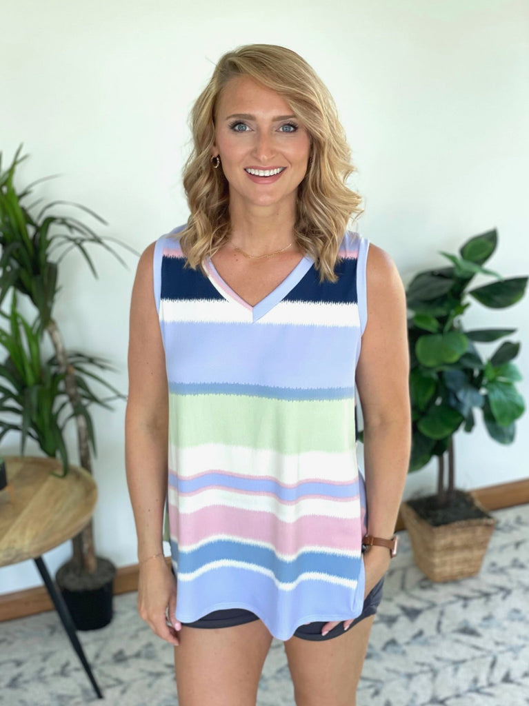 Stripes All Around Tank-Honey Me-Timber Brooke Boutique, Online Women's Fashion Boutique in Amarillo, Texas