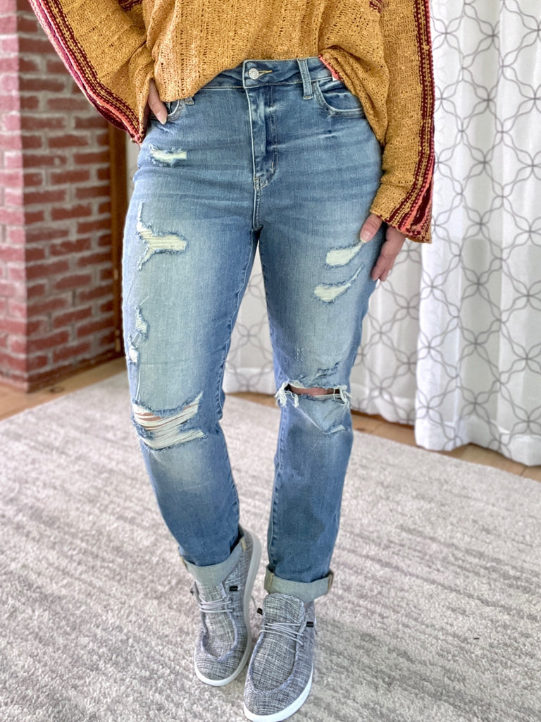 Always Beautiful Judy Blue Boyfriend Jeans-judy blue-Timber Brooke Boutique, Online Women's Fashion Boutique in Amarillo, Texas