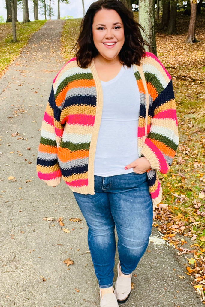 Multicolor Hand Crochet Chunky Oversized Cardigan-Timber Brooke Boutique, Online Women's Fashion Boutique in Amarillo, Texas
