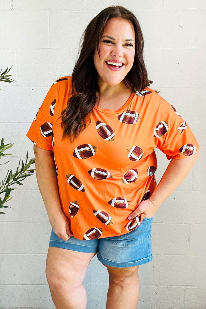 Game Day Orange Football Print Knit Top-Timber Brooke Boutique, Online Women's Fashion Boutique in Amarillo, Texas