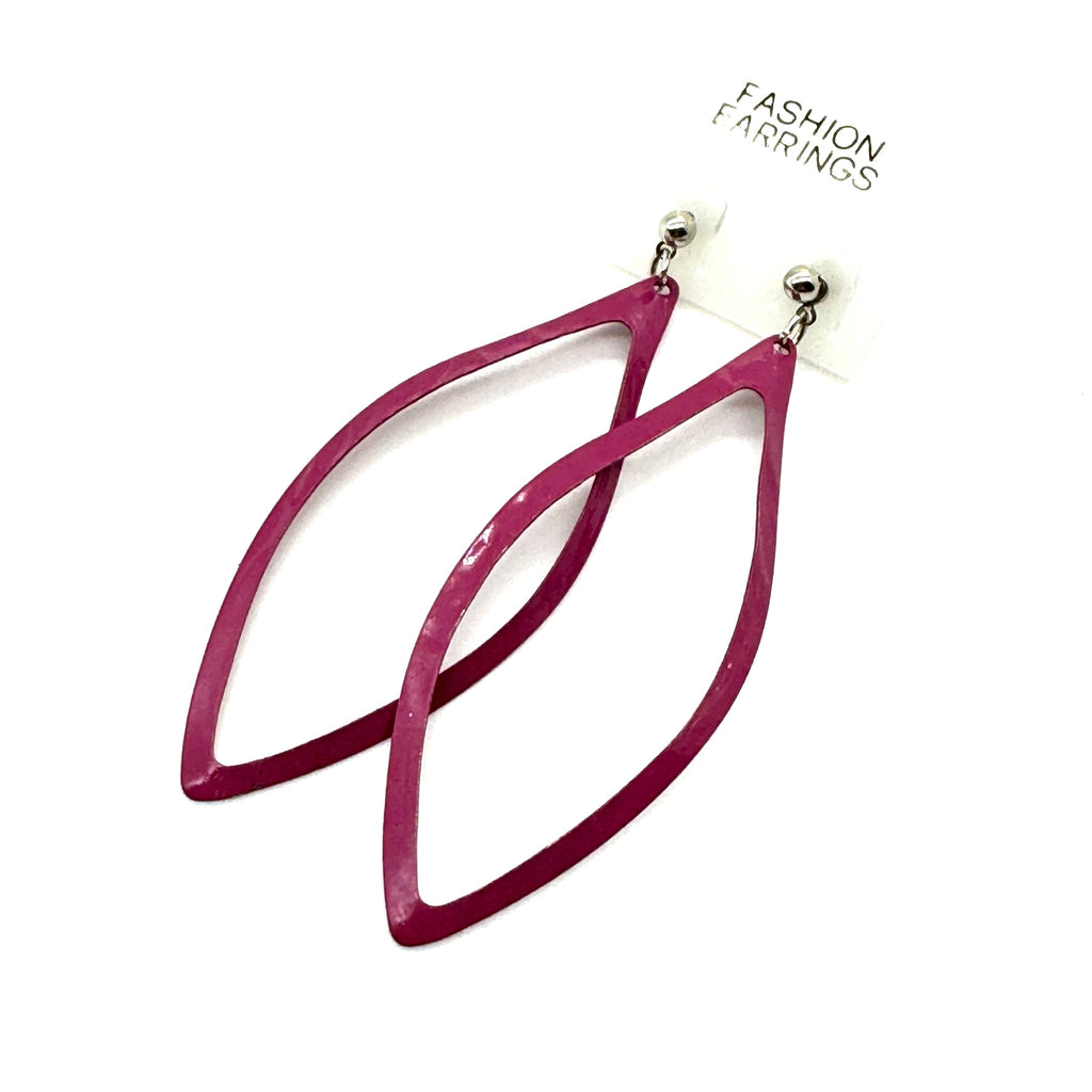 Magenta Hollow Leaf Earrings - Kooky Deadstock Earrings *Final Sale-Retro Button Studs-Timber Brooke Boutique, Online Women's Fashion Boutique in Amarillo, Texas