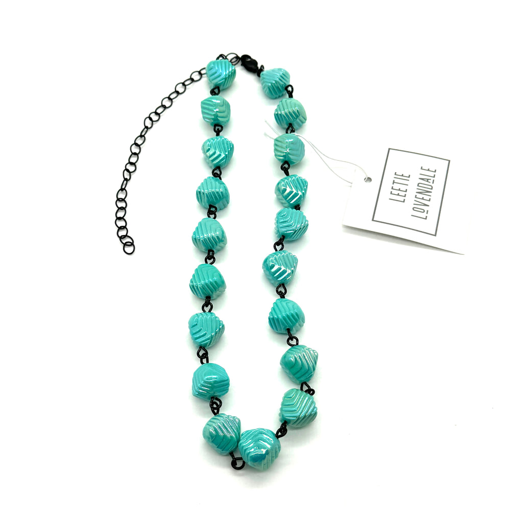 Cyan Mint Statcked Amelia Necklace-Amelia Necklaces-Timber Brooke Boutique, Online Women's Fashion Boutique in Amarillo, Texas
