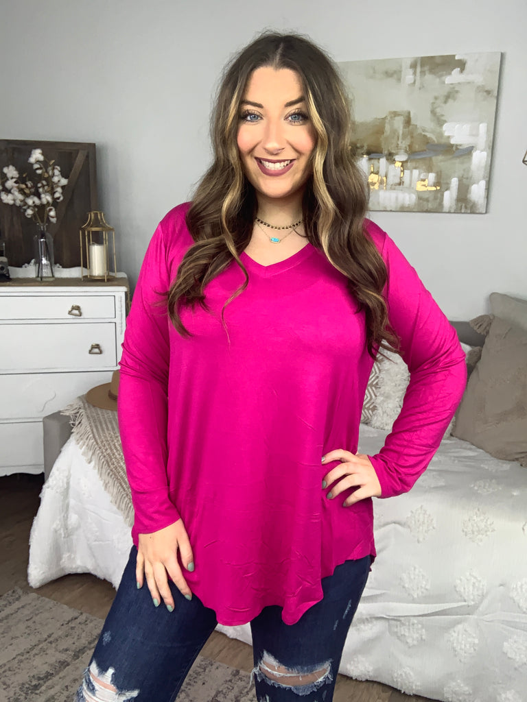 DOORBUSTER! Luxe Rayon Long Sleeve Top-Long Sleeve Tops-Timber Brooke Boutique, Online Women's Fashion Boutique in Amarillo, Texas