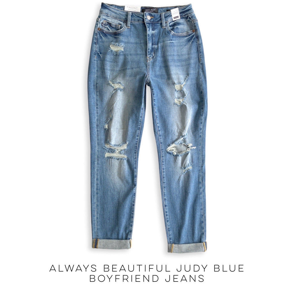 Always Beautiful Judy Blue Boyfriend Jeans-judy blue-Timber Brooke Boutique, Online Women's Fashion Boutique in Amarillo, Texas