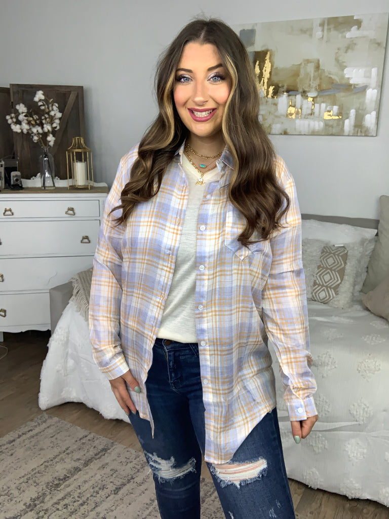 Checked Out-Long Sleeve Tops-Timber Brooke Boutique, Online Women's Fashion Boutique in Amarillo, Texas