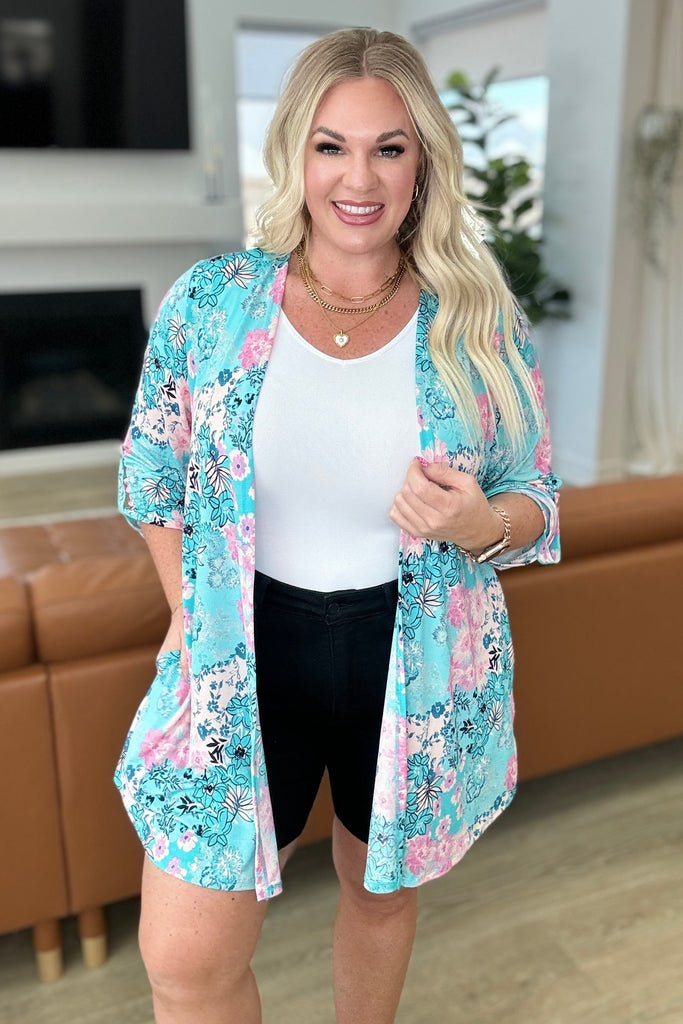 Lizzy Cardigan in Mint Patchwork Floral-Layers-Timber Brooke Boutique, Online Women's Fashion Boutique in Amarillo, Texas