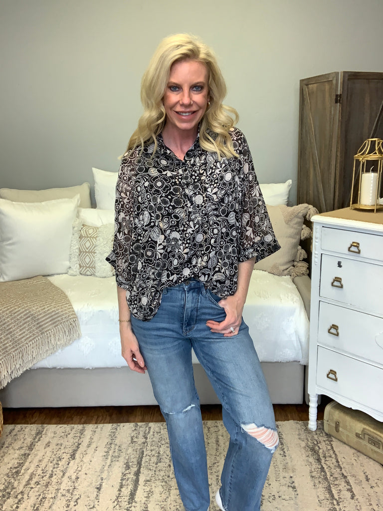 Work All Day Floral Top-Womens-Timber Brooke Boutique, Online Women's Fashion Boutique in Amarillo, Texas