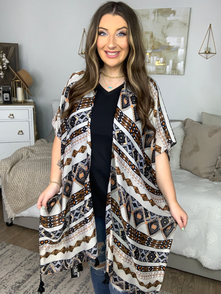 Western Adventure Kimono-Cardigans and Wraps-Timber Brooke Boutique, Online Women's Fashion Boutique in Amarillo, Texas