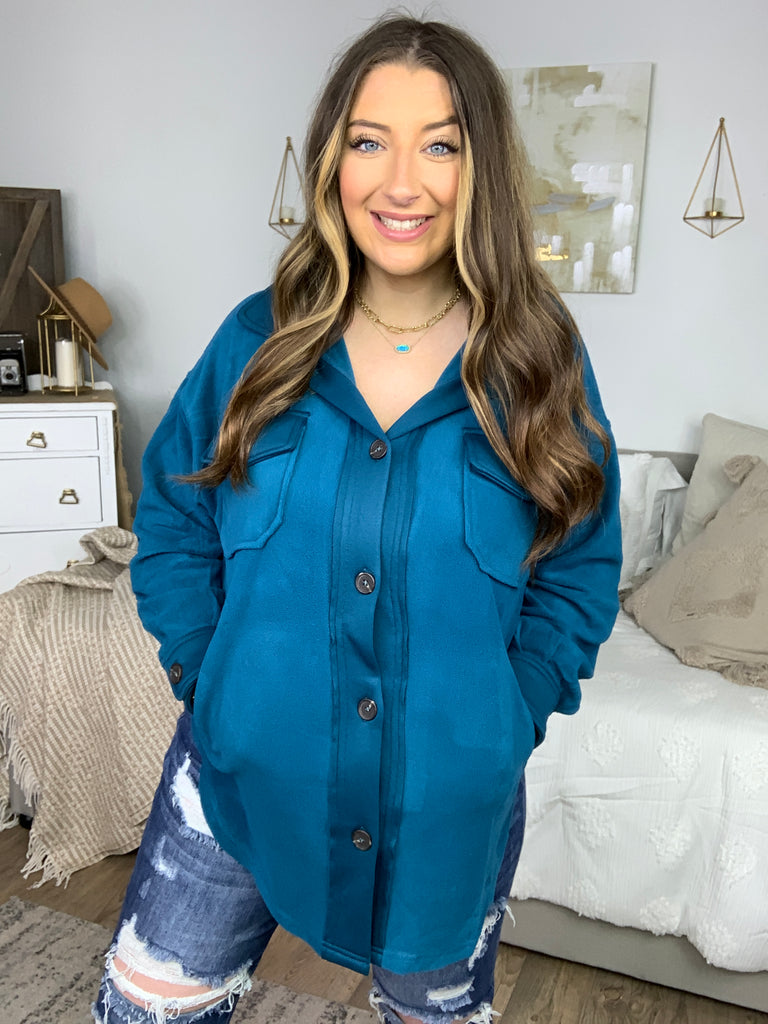 DOORBUSTER! Oversized Basic Fleece Shacket-Coats & Jackets-Timber Brooke Boutique, Online Women's Fashion Boutique in Amarillo, Texas