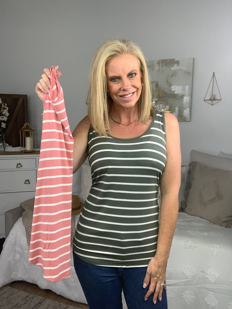 DOORBUSTER! Striped Tank Top-Tank Tops-Timber Brooke Boutique, Online Women's Fashion Boutique in Amarillo, Texas