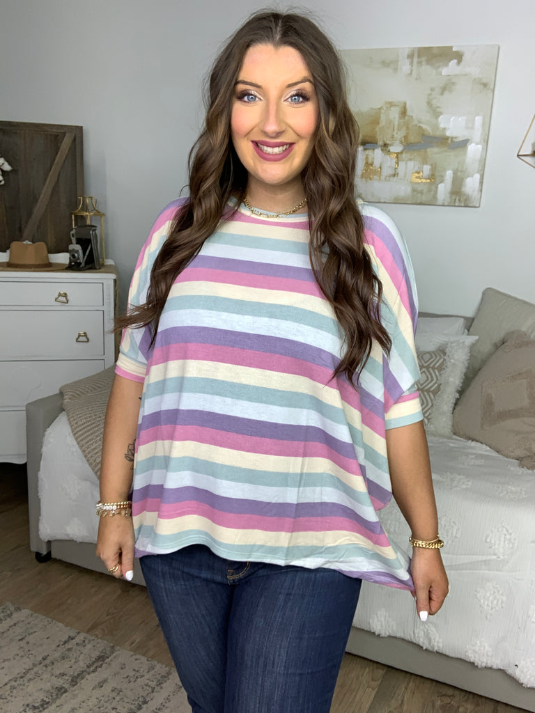 Striped In Pastels-Timber Brooke Boutique, Online Women's Fashion Boutique in Amarillo, Texas