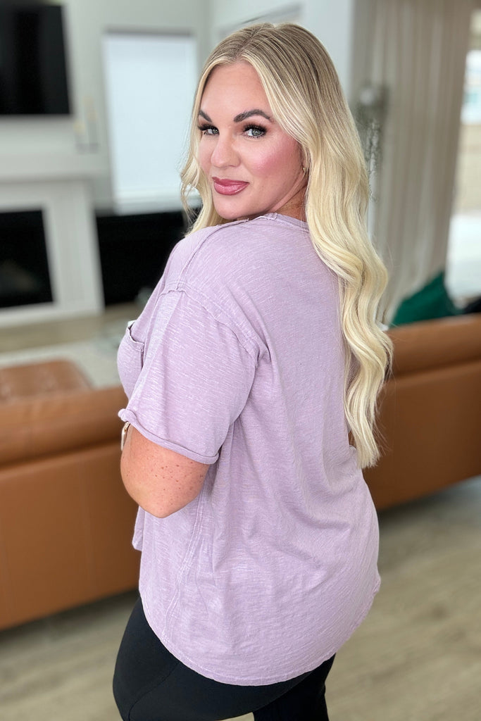 Casually Cool Patch Pocket Tee in Mauve-Tops-Timber Brooke Boutique, Online Women's Fashion Boutique in Amarillo, Texas