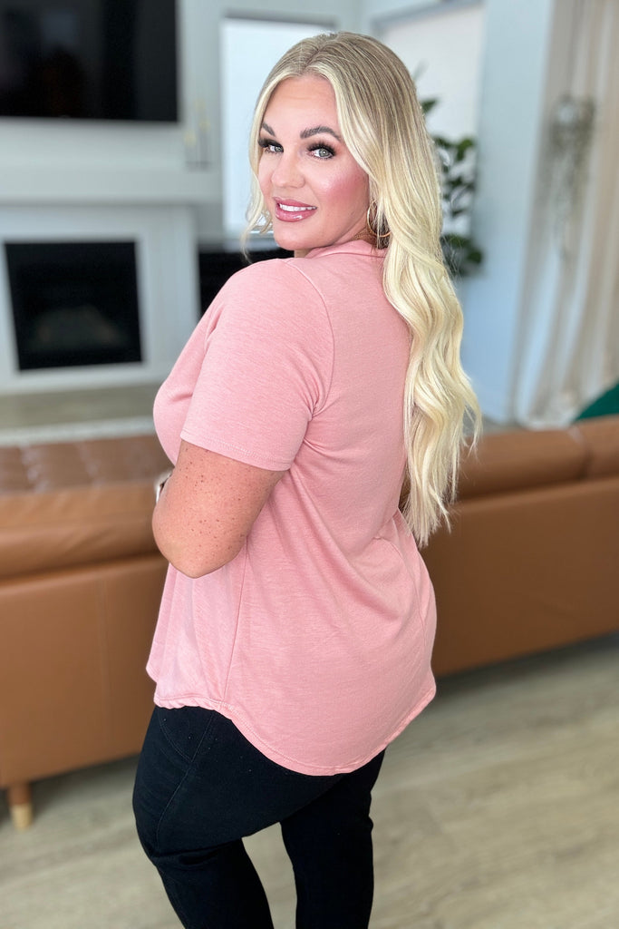 Heart and Soul V-Neck Top in Dusty Pink-Tops-Timber Brooke Boutique, Online Women's Fashion Boutique in Amarillo, Texas