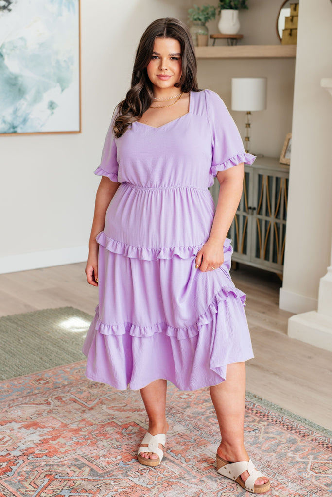 In My Carefree Era Tiered Ruffled Dress-Dresses-Timber Brooke Boutique, Online Women's Fashion Boutique in Amarillo, Texas