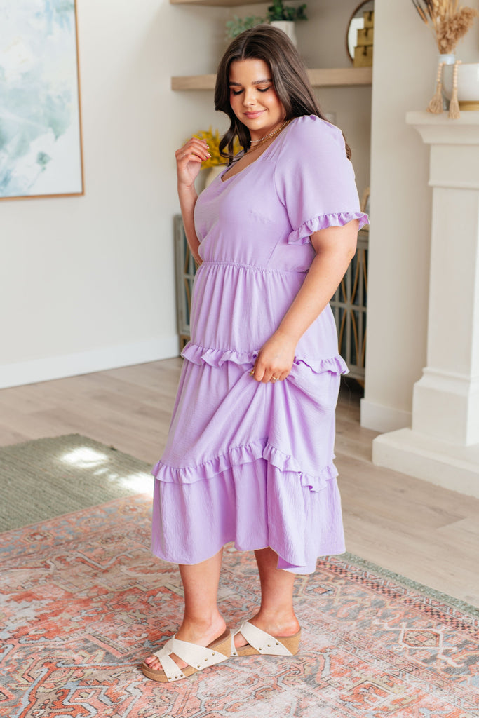 In My Carefree Era Tiered Ruffled Dress-Dresses-Timber Brooke Boutique, Online Women's Fashion Boutique in Amarillo, Texas
