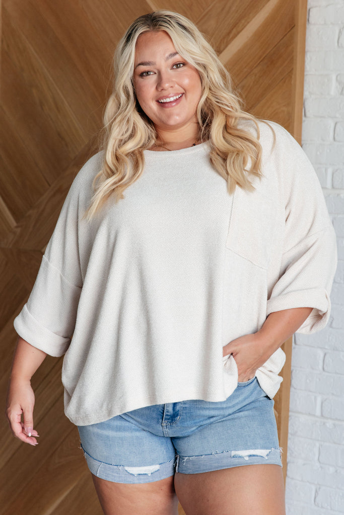 Ivory Thoughts Chenille Blouse-Womens-Timber Brooke Boutique, Online Women's Fashion Boutique in Amarillo, Texas