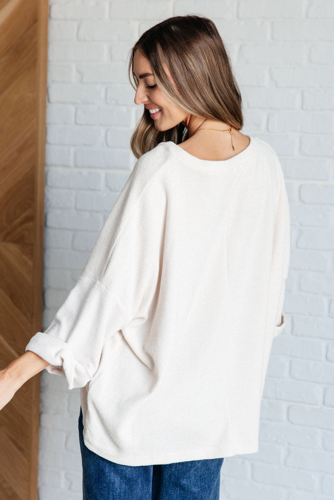 Ivory Thoughts Chenille Blouse-Womens-Timber Brooke Boutique, Online Women's Fashion Boutique in Amarillo, Texas