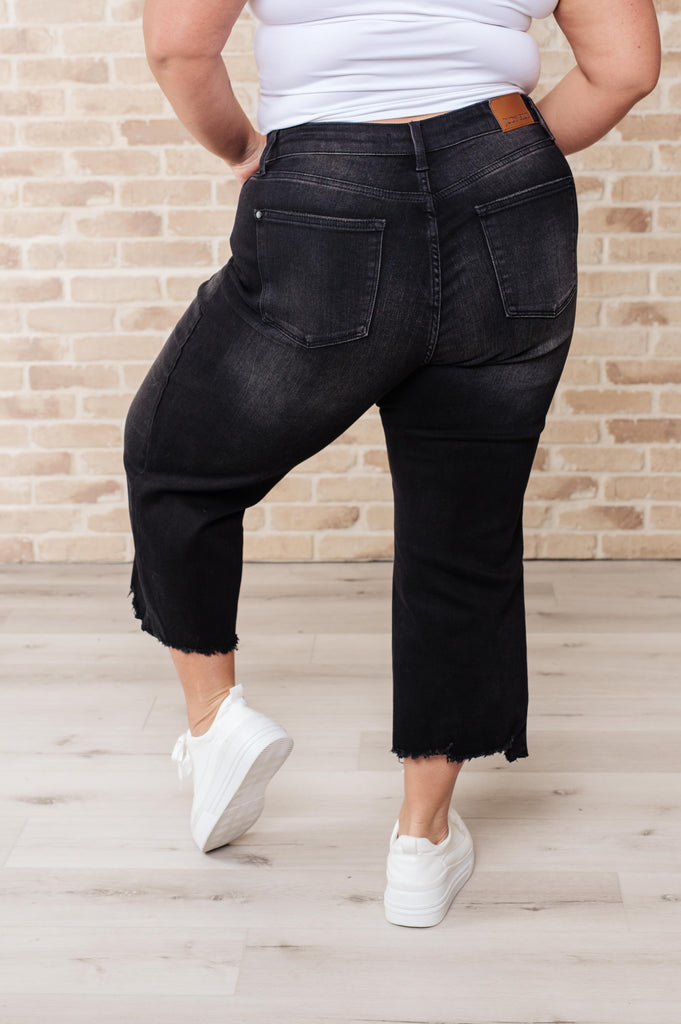 Ryan High Rise Button Fly Wide Leg Crop Jeans-Womens-Timber Brooke Boutique, Online Women's Fashion Boutique in Amarillo, Texas