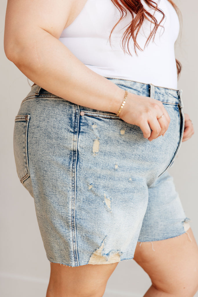Cindy High Rise Mineral Wash Distressed Boyfriend Shorts-Womens-Timber Brooke Boutique, Online Women's Fashion Boutique in Amarillo, Texas