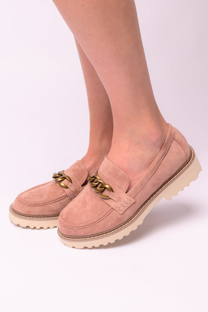 Literally Loafers in Blush Faux Suede-Womens-Timber Brooke Boutique, Online Women's Fashion Boutique in Amarillo, Texas