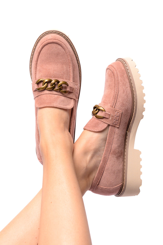 Literally Loafers in Blush Faux Suede-Womens-Timber Brooke Boutique, Online Women's Fashion Boutique in Amarillo, Texas