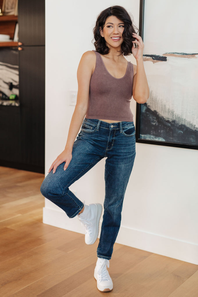London Midrise Cuffed Boyfriend Jeans-Denim-Timber Brooke Boutique, Online Women's Fashion Boutique in Amarillo, Texas
