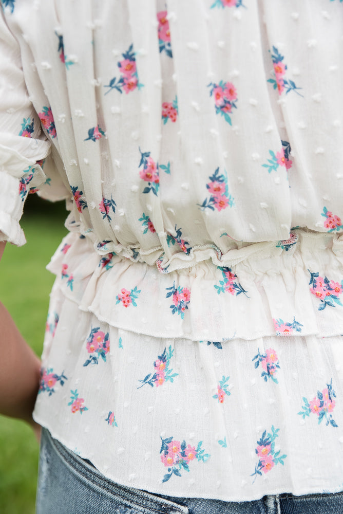 Florals Forever Top-White Birch-Timber Brooke Boutique, Online Women's Fashion Boutique in Amarillo, Texas