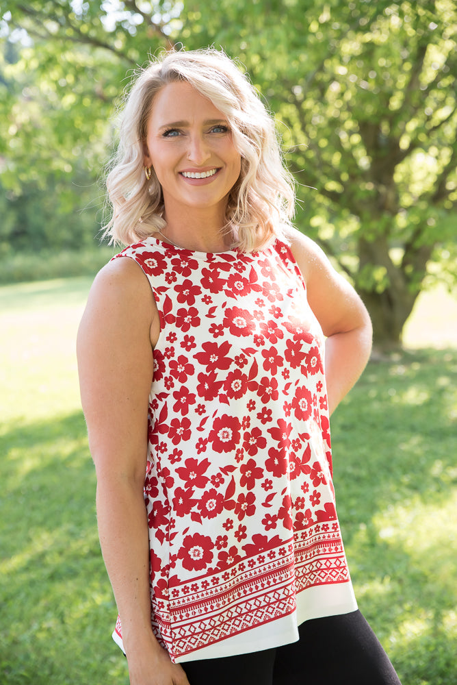 The Lady in Red Top-White Birch-Timber Brooke Boutique, Online Women's Fashion Boutique in Amarillo, Texas