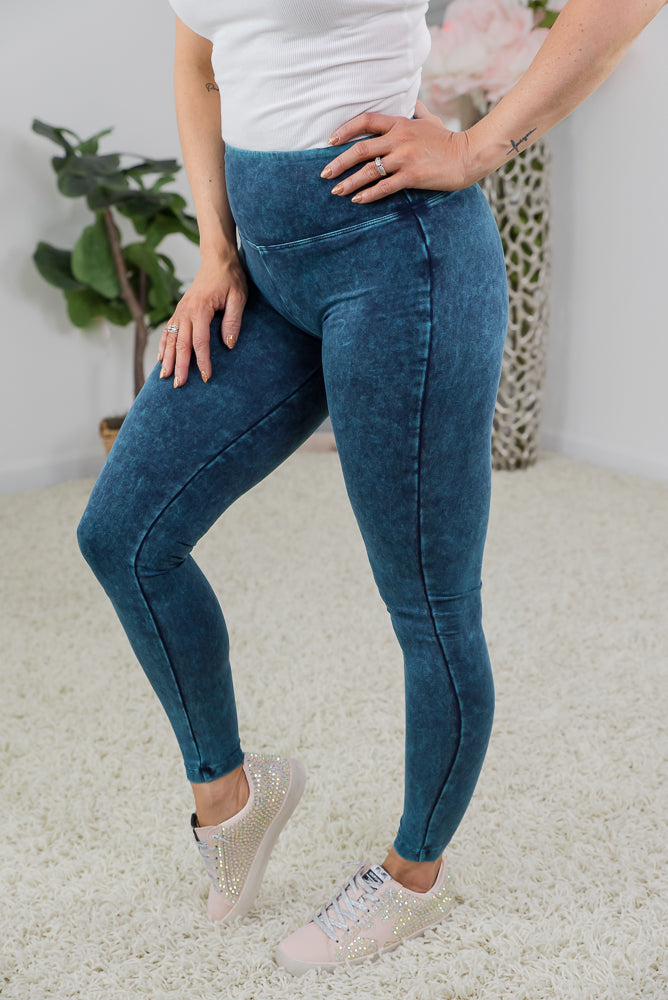 My Mineral Washed Yoga Leggings-Zenana-Timber Brooke Boutique, Online Women's Fashion Boutique in Amarillo, Texas