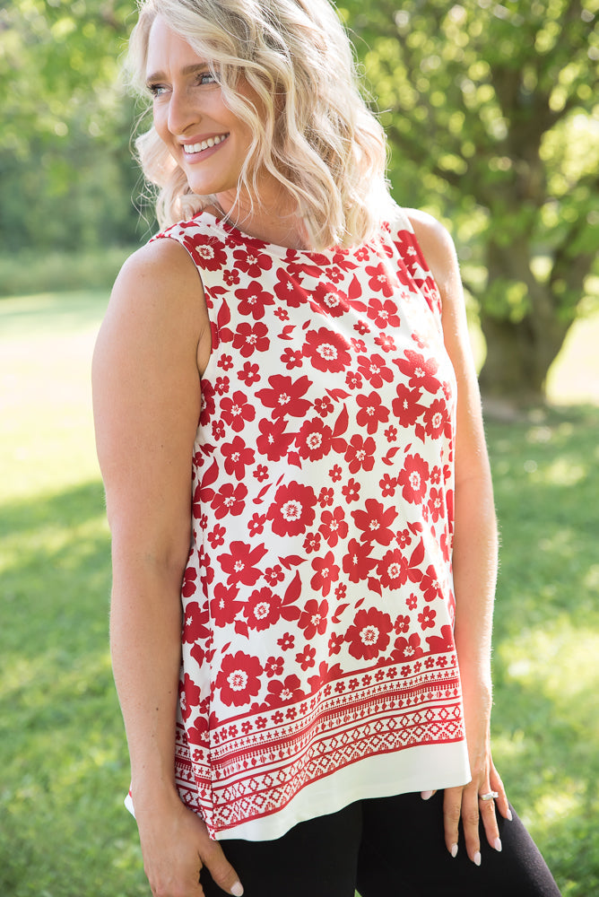 The Lady in Red Top-White Birch-Timber Brooke Boutique, Online Women's Fashion Boutique in Amarillo, Texas