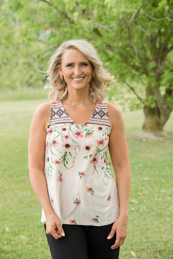 Good Day Sunshine Sleeveless Top-White Birch-Timber Brooke Boutique, Online Women's Fashion Boutique in Amarillo, Texas