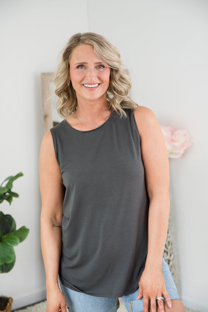 Made For Today Tank in Ash Grey-Zenana-Timber Brooke Boutique, Online Women's Fashion Boutique in Amarillo, Texas