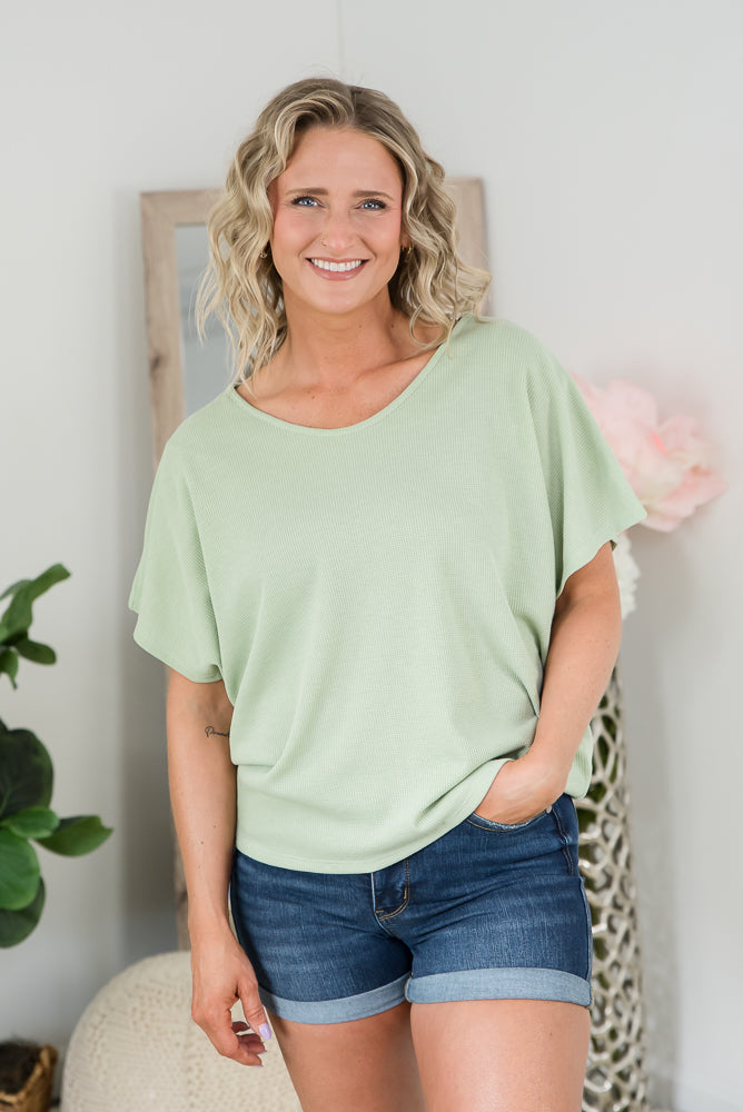 State of Mind Top in Sage-Andre by Unit-Timber Brooke Boutique, Online Women's Fashion Boutique in Amarillo, Texas