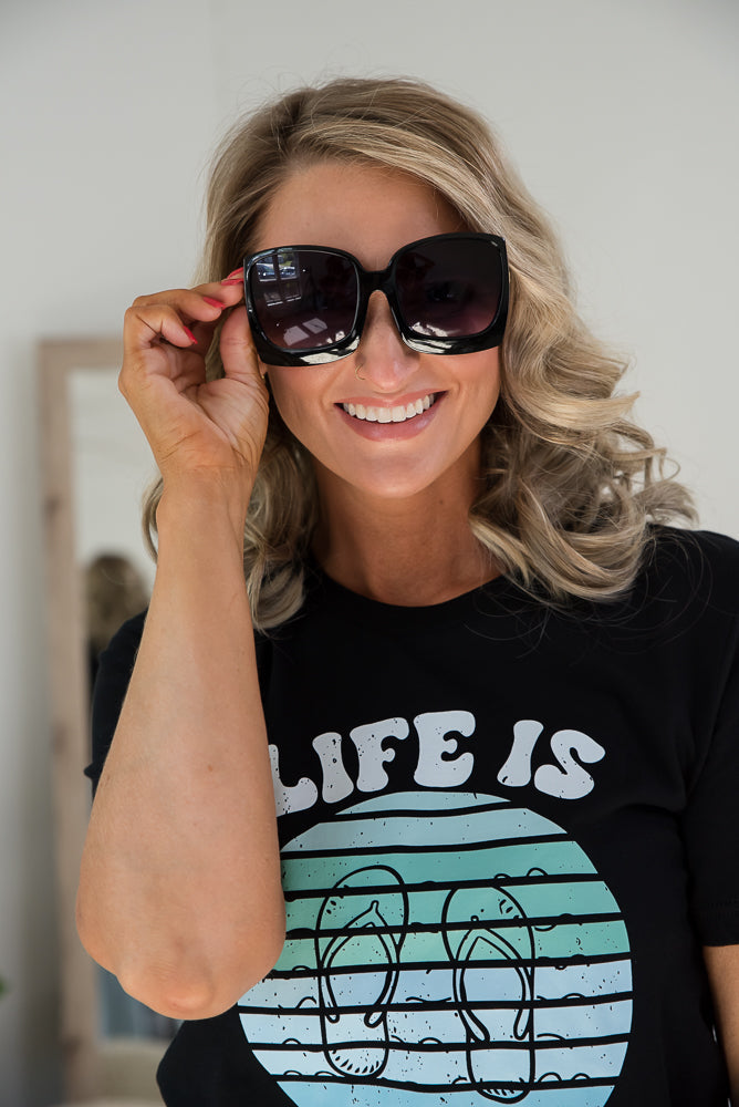 The Megan Sunglasses in Black-Julia Rose-Timber Brooke Boutique, Online Women's Fashion Boutique in Amarillo, Texas