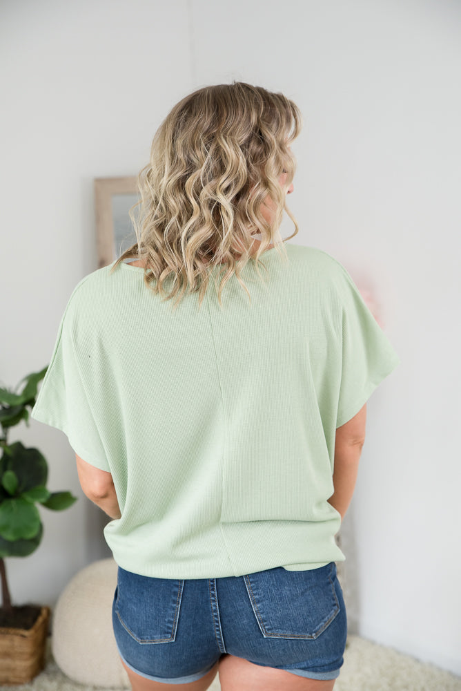 State of Mind Top in Sage-Andre by Unit-Timber Brooke Boutique, Online Women's Fashion Boutique in Amarillo, Texas