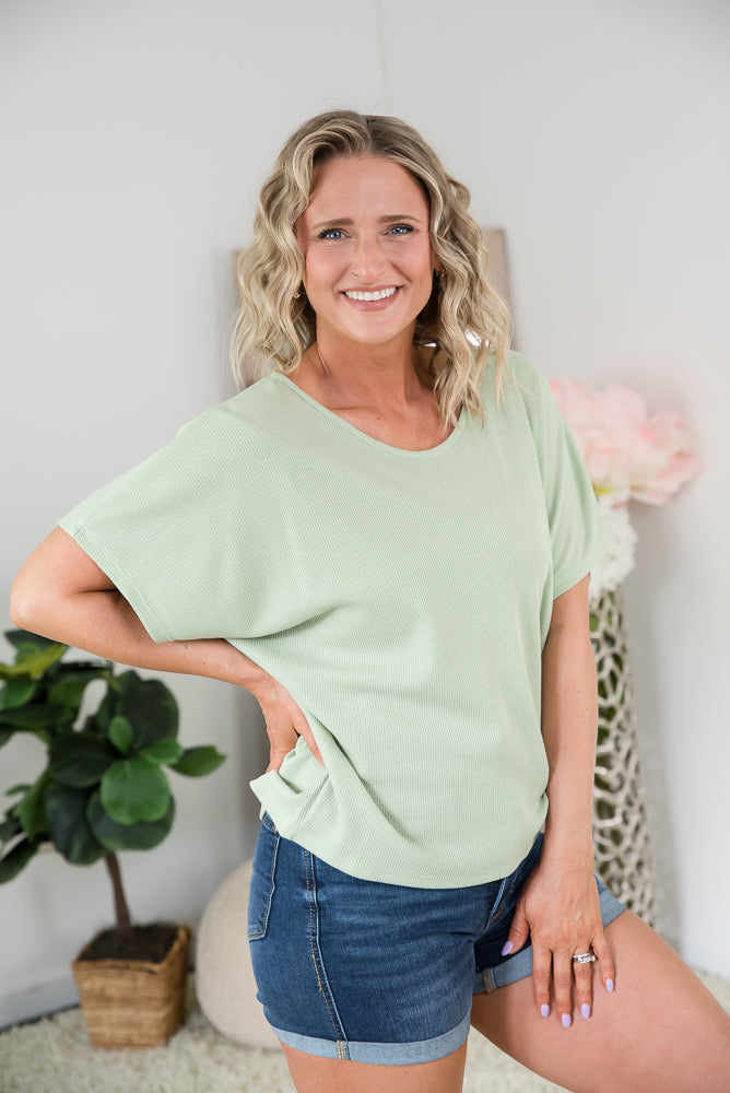 State of Mind Top in Sage-Andre by Unit-Timber Brooke Boutique, Online Women's Fashion Boutique in Amarillo, Texas