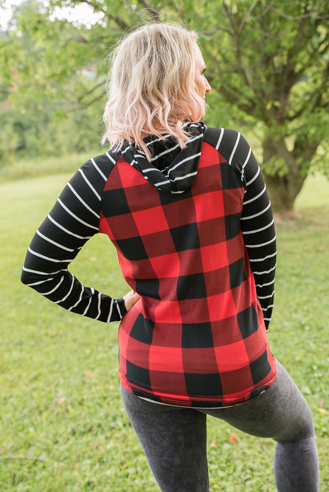 Fabulous in Red Plaid Hoodie-YFW-Timber Brooke Boutique, Online Women's Fashion Boutique in Amarillo, Texas