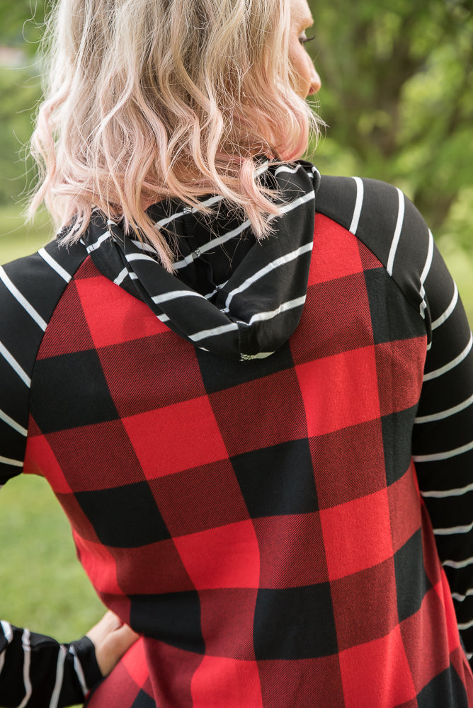 Fabulous in Red Plaid Hoodie-YFW-Timber Brooke Boutique, Online Women's Fashion Boutique in Amarillo, Texas