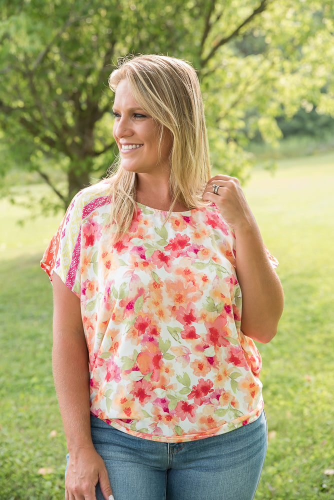 Bright Eyed Floral Top-White Birch-Timber Brooke Boutique, Online Women's Fashion Boutique in Amarillo, Texas