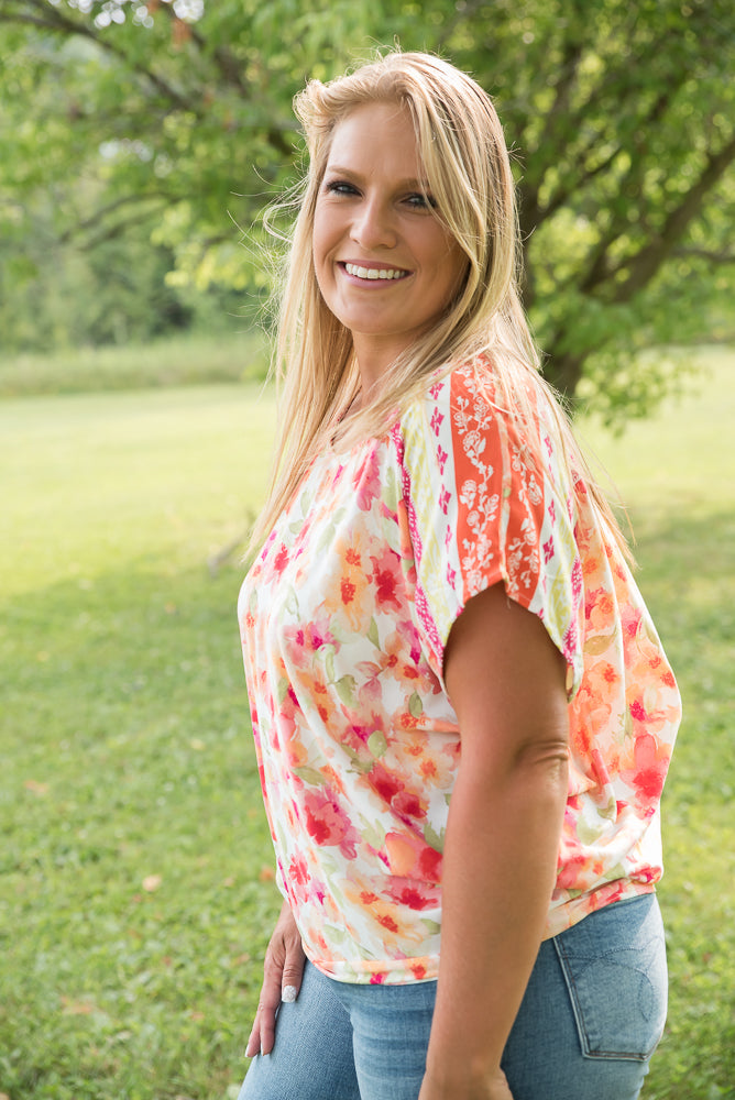 Bright Eyed Floral Top-White Birch-Timber Brooke Boutique, Online Women's Fashion Boutique in Amarillo, Texas