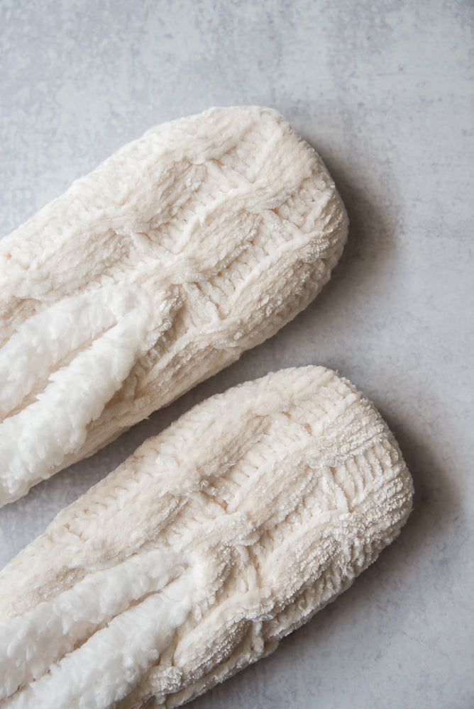 Chenille Slippers in Ivory-Urbanista-Timber Brooke Boutique, Online Women's Fashion Boutique in Amarillo, Texas