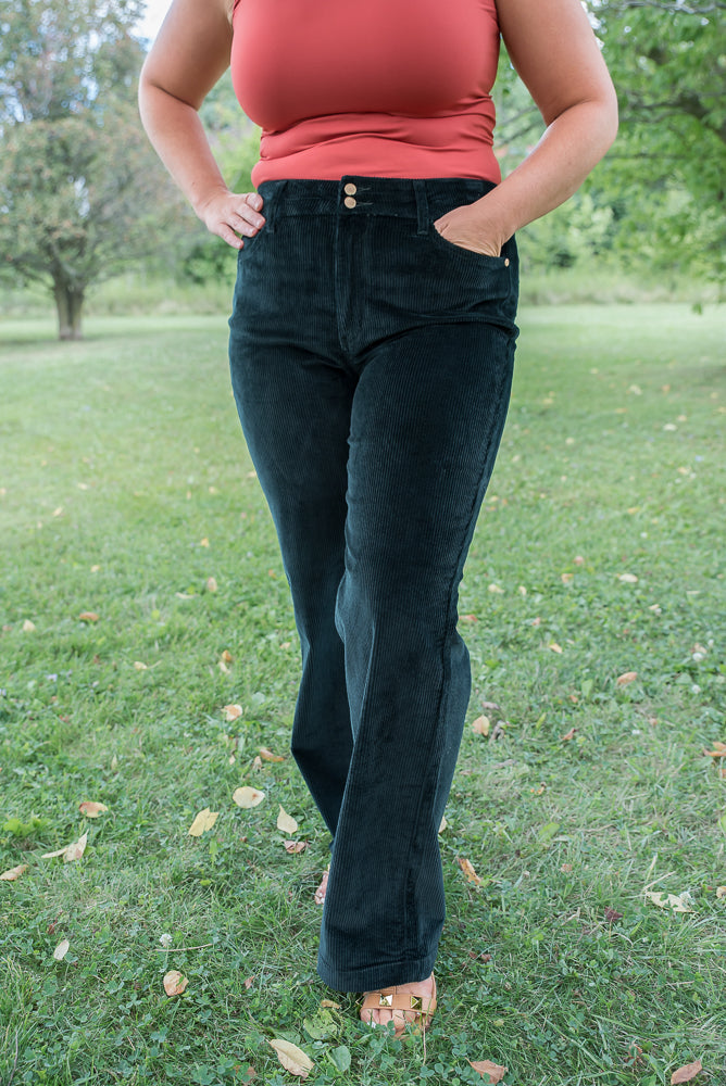 Emerald Isle Corduroy Judy Blue Trousers-judy blue-Timber Brooke Boutique, Online Women's Fashion Boutique in Amarillo, Texas