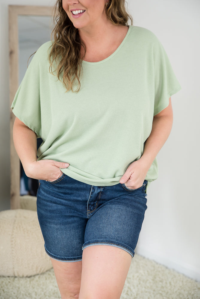 State of Mind Top in Sage-Andre by Unit-Timber Brooke Boutique, Online Women's Fashion Boutique in Amarillo, Texas